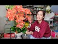 Cắm bình hoa lan Hồ Điệp| Chia sẻ cắm hoa| Hoa lụa trang trí tết| Ngọc Khuyên flower