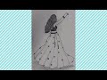 How to Draw a Easy Girl Traditional Lehenga, Drawing, pencil sketch for beginner👍😊 by Subhi jaiswal