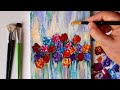 Como pintar um quadro com belas flores coloridas !! #acrilic painting @Mariah_Art