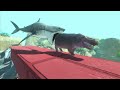 Only Fast Runners Will Escape Sharks - Animal Revolt Battle Simulator