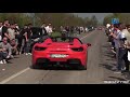 Cars & Coffee Italy 2017 - Cars & Supercars Accelerations, Burnouts & Sounds!