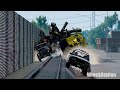 Railway Сrossing Train Сrashes #24 - Beamng drive