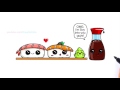 How to Draw Kawaii Sushi Easy - Sushi, Wasabi and Soy Sauce step by step Cartoon Food