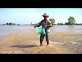 Best Catching Copper Fish & Catfish Under Clear Water - Fishing on The Road Flooded