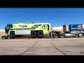 Hauling An Oversized Electric Fire Truck.    With An Antique Diesel
