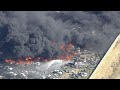 Hundreds of cars on fire at Lancaster salvage yard