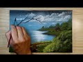A Beautiful Full Moon Night / Acrylic Painting For Beginners