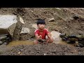 Full video of an orphan boy fishing and making fish traps