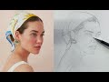 How to draw a portrait using Loomis method |QUIK PORTRAIT 3/4