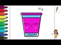 How to Draw a Cute Water Glass Step by step Follow Along video for KIDS