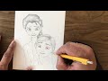 Pencil Sketch of Princess Elsa & Anna || How to Draw ANNA & ELSA - Step by Step ||  Pencil Sketch