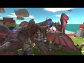 Aquatics Battle - The Bloop VS Orange King Ghidorah + Team Kaiju - Animal Revolt Battle Simulator