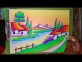 How to draw sunset scenery/How to draw sunset drawing