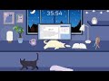 Study with Cats 🌙 Pomodoro Timer 50/10 | Late night study session with cats & very calm lofi bgm🎧