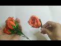 How to make orange rosebud satin ribbon | DIY