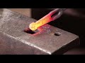 Forging a rustic door or gate hasp