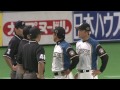 【プロ野球パ】近藤のアウトの判定に栗山監督がベンチを飛び出し猛抗議!! 2015/05/22 F-H