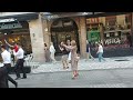 Festival in Jaen. The band takes to the historic streets.