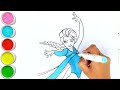How To Draw A Cute Elsa Frozen From Disney Frozen, Drawing For Kids | Let's Draw Together