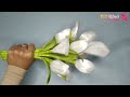 DIY Satin Ribbon Flower Tulips And Calla Lily Easy | Hand Tied Wedding Bouquet Tutorial