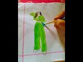 how to draw girl dress colouring design step by step |yt Video art 💙💚