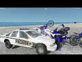 Tactical Police AI takedowns of fleeing Bikers