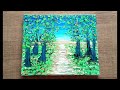 Como pintar uma bela floresta verde / Técnica simples e fácil / #acrilic painting @Mariah_Art