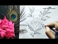 How To Draw Simple🌼Flower ||  Flower🌸 Drawing || Cushion Cover || Embroidery Design  Drawing ||