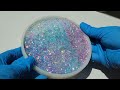 Glitter and cellophane resin coaster DIY 🦄 resin coasters using opal glitters from LET'S RESIN