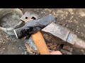 Forging a cross peen hammer by hand