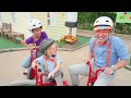 Blippi vs Meekah Race Bikes with Levi! Who will win? | Blippi & Meekah Challenges and Games for Kids