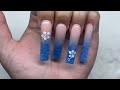 WATER EFFECT POLYGEL NAILS💙 EASY WATER EFFECT NAIL ART & SUMMER NAIL DESIGN! | Nail Tutorial