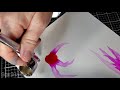 #100 How to make Flower Petals with Alcohol Ink and Bird Feathers airbrush rose blowing tool