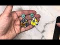 #craft making RESIN nail foil earrings#cute #resin