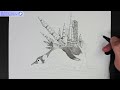 Draw an imaginary Penguin - Animal - Creature - Timelapse - Penguin Rocket / ペンギンロケット