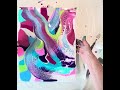 #87 Puddle Pour and Swipe, Playing With Colors. Beautiful Results! 😍 #painting #paintings.