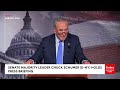 Chuck Schumer Holds Press Briefing As Senate Concludes Legislative Business Until September