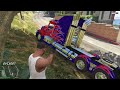 GTA 5 - Stealing Transformers Movie Optimus Prime Luxury Cars With Franklin | (Real Life Cars #28)