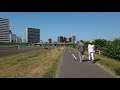 [4K]Japan Stroll in Toyohira River riverbed cycling road in Sapporo, Hokkaido 2021[Binaural Audio]