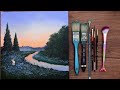 Beautiful Sunset Scenery | Relaxing Acrylic Painting #495