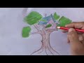 How to draw beautiful house in tree || Art ||Drawing ||Colour pencil || by  Abbas khan