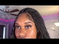 maintenance vlog : small boho knotless braids, lash extensions, at-home spa