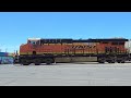 Solo BNSF GEVO Leading Trackage Rights Grain Train on Tucumcari Line w/Rear-Train DPU Working Hard