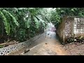 Walk In Heavy Rain and Severe Thunderstorms in Rural Indonesia | Nature Sounds for Sleep, ASMR