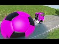 TRANSPORTING PIXAR CARS & FRUITS WITH COLORED & JOHN DEERE vs CLAAS vs TRACTORS - BeamNG.drive #962