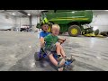 Don't Crash the Hover Board into the Real Combine!! | Kids Fun on the Farm