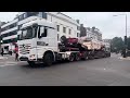 Abnormal Load HGV in Central London with Escort Vehicle