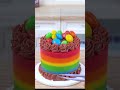 Rainbow Buttercream Cake 🌈 Moist Miniature Cake Baking In Tiny Kitchen #Yumupminiature