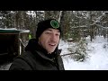 Building a Fort in the Woods-OVERNIGHT BUSHCRAFT CAMP in the Snow w/ My Dog