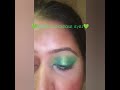 💚💚 green halo eyeshadow look without cutting with concealer 💚💚.